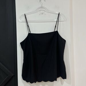 NWT J Crew Scalloped Hem Black Cami Top Size 14